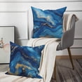 thumbnail image 4 of Dashan Blue and Gold Marble Throw Pillow Covers 20x20 Set of 4,Modern Luxury Decorative Pillow Cases for Bedroom Sofa Couch, 4 of 6