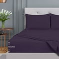 thumbnail image 5 of PiccoCasa Brushed Polyester Microfiber Fabric Bed Sheets Bedding Set 4-Piece, Dark Purple King, 5 of 8