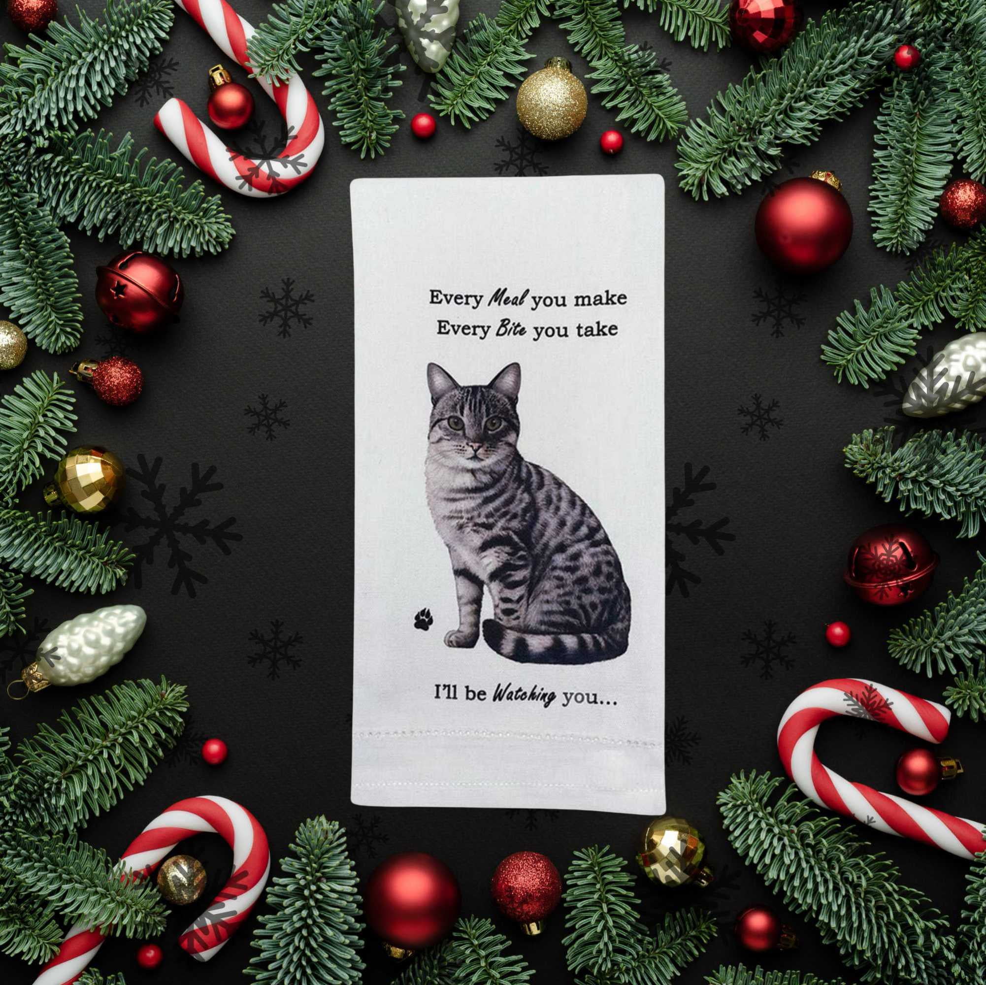E&S PETS Tabby Cat Kitchen Towel