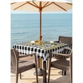 thumbnail image 2 of Sunflowers Outdoor Tablecloth - 60x60 Inch Square Dining Table Cover, Spring Summer Bees Floral Black Plaid Waterproof Outdoor Table Cloth with Umbrella Hole & Zipper for Picnic/Patio/Party, 2 of 7