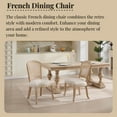 thumbnail image 2 of French Country Dining Chairs Set of 2 Upholstered with Natural Rattan Fan Back Disassemblable for Kitchen Living Room Restaurant Use Beige, 2 of 9