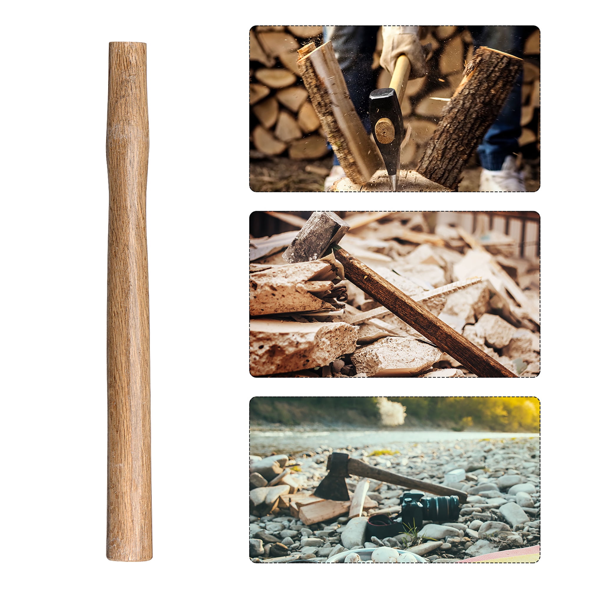 Uxcell 15 Inch Hammer Wooden Handle Wood Handle Replacement for 2 to 4 Lb Hammer Oval Eye 2 Pack