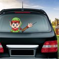 thumbnail image 1 of (1 pack) Santa Claus wiper Sticker Removable car windshield wiper Sticker Car Sticker (waving cute ELF), 1 of 4