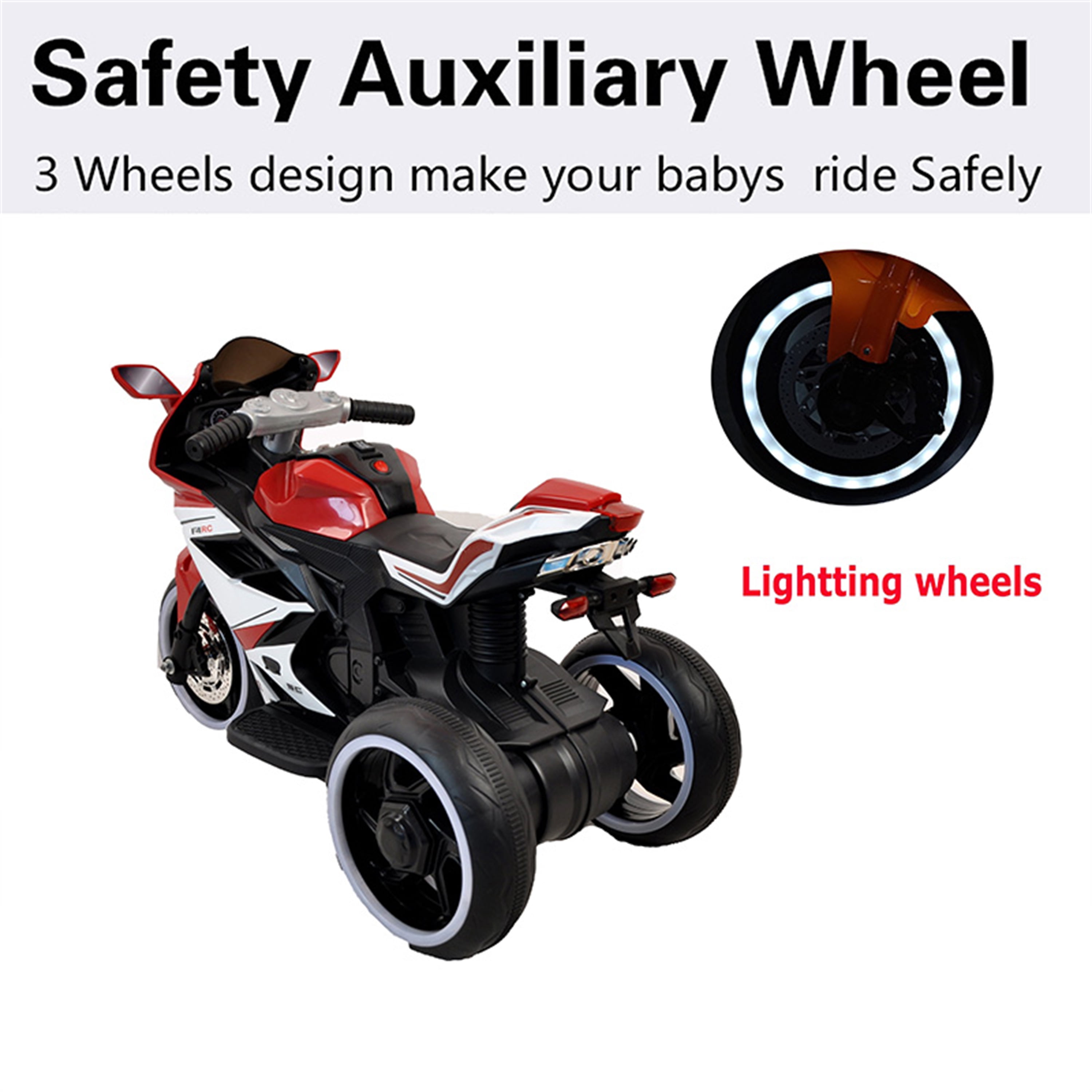 TAMCO Electric Motorcycle Ride On Toy with Lighting Wheels for Kids 3-4 Years Old 66 lb Max Weight
