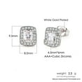 thumbnail image 2 of Weloille Multicolor Earrings Color Zircon Single Full Diamond, Crystal Earrings(Platinum Rectangle), 2 of 9