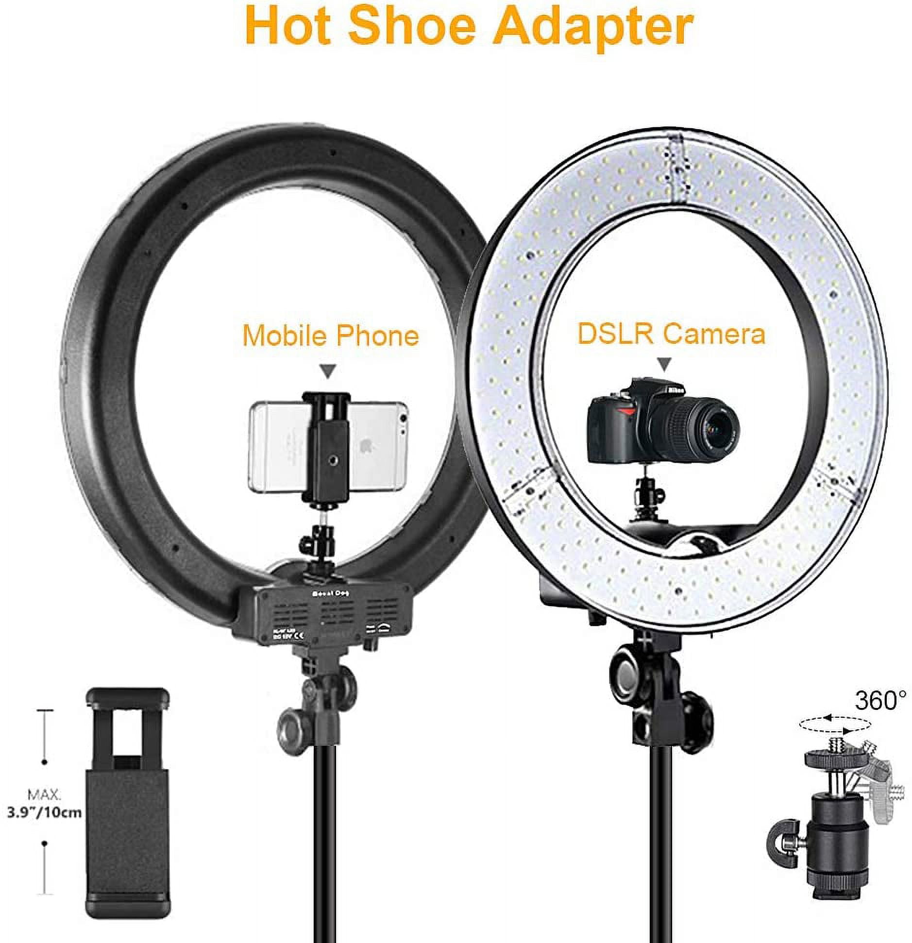 17 inch LED Ring Light with Tripod Stand, Adjustable Color Temperature 2800k to 5600k Makeup Ring lights with Phone Holder, Carryin Bag,Bluetooth for Camera, YouTube