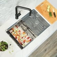 thumbnail image 4 of Stylish Undermount 28" Stainless Steel Double Bowl Workstation Kitchen Sink with 7 Accessories S-628W, 4 of 14