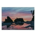 thumbnail image 2 of National Parks Cutting Board, Sunrise in Slow Moving Stream Pinky Soft Colored Misty Skyline Mystic Beach, Decorative Tempered Glass Cutting and Serving Board, Small Size, Multicolor, by Ambesonne, 2 of 5
