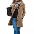 thumbnail image 5 of Women's Fall Winter Casual Thicken Polyester Stand Collar Single Breasted Coat, 5 of 7