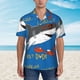 thumbnail image 2 of Fotbe Shark With Sunglasses and Lobste Camisa Hawaiana para Hombre Unisex – Camisa Casual de Verano con Botones de Manga Corta de Algodón y Lino,Small, 2 of 7