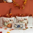 thumbnail image 6 of Fall Pillow Covers 12x20 Inch Fall Thanksgiving Dark Blue White Pumpkin Maple Leaf Lumbar Pillow Covers Polyester Fall Decoration for Home Couch, 6 of 6