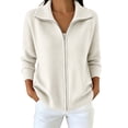 thumbnail image 2 of KICILVS Sweater Jacket for Women Full Zip Collared Ribbed Cuffs Knit Coat Plain Casual Fall Winter Trendy Outerwear, 2 of 5