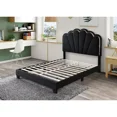 thumbnail image 3 of Modern Twin Size Platform Bed, Shell Arc Adjustable LED Headboard, Black, 3 of 3