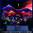 thumbnail image 5 of Y YUNHSOM Blacklight Mushroom Forest Scenery Tapestry - Frog UV Reactive Wall Hanging for Room Decor(51" x 59"), 5 of 8