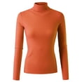 thumbnail image 1 of Doublju Women's Long Sleeve Turtle Neck Ribbed Top (Plus Size Available), 1 of 4