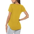 thumbnail image 2 of Womens V Neck Long/Short Sleeve T Shirts Basic Tee Tops, 2 of 3
