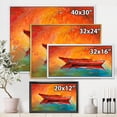 thumbnail image 3 of Two Red Boats During Sunset In Lake 40 in x 30 in Framed Painting Canvas Art Print, by Designart, 3 of 5