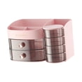thumbnail image 3 of Organizador de maquillaje, vitrina para cosméticos con cajón, organizador de tocador estilo cajón Rosa, 3 of 9