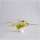 thumbnail image 4 of Plato alto for arreglos florales con borde dorado y soporte for sector Kenzan, ideal for escritorio u oficina en casa., 4 of 6