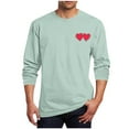 thumbnail image 2 of SDNall Men‘s Long Sleeve T-Shirt, Valentine‘s Day Print Round Neck Casual Top, Gift for Him, 2 of 5