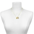 thumbnail image 2 of Delight Jewelry Silver-tone Small Long Yellow Heart - Large Goldtone Crystal Initial - S - Charm Necklace, 17.5"+2", 2 of 4