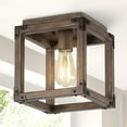 thumbnail image 6 of JONATHAN Y Magnolia 8" Iron Rustic Farmhouse LED Flush Mount, Brown, JYL7473A, 6 of 8