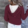 thumbnail image 5 of AGWOLF Striped Sweatshirts for Women Vintage Aesthetic Button Down Hooded Pullover Y2K Long Sleeve Hoodies Fall Winter Tops, 5 of 6