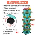 thumbnail image 5 of Whole Sale Deals Vertical Garden Kit - 7-Tier Stackable Planter System with Wheels & Drainage Holes, Perfect for Indoor/Outdoor Vegetable & Herb Gardening, Teal, 5 of 6