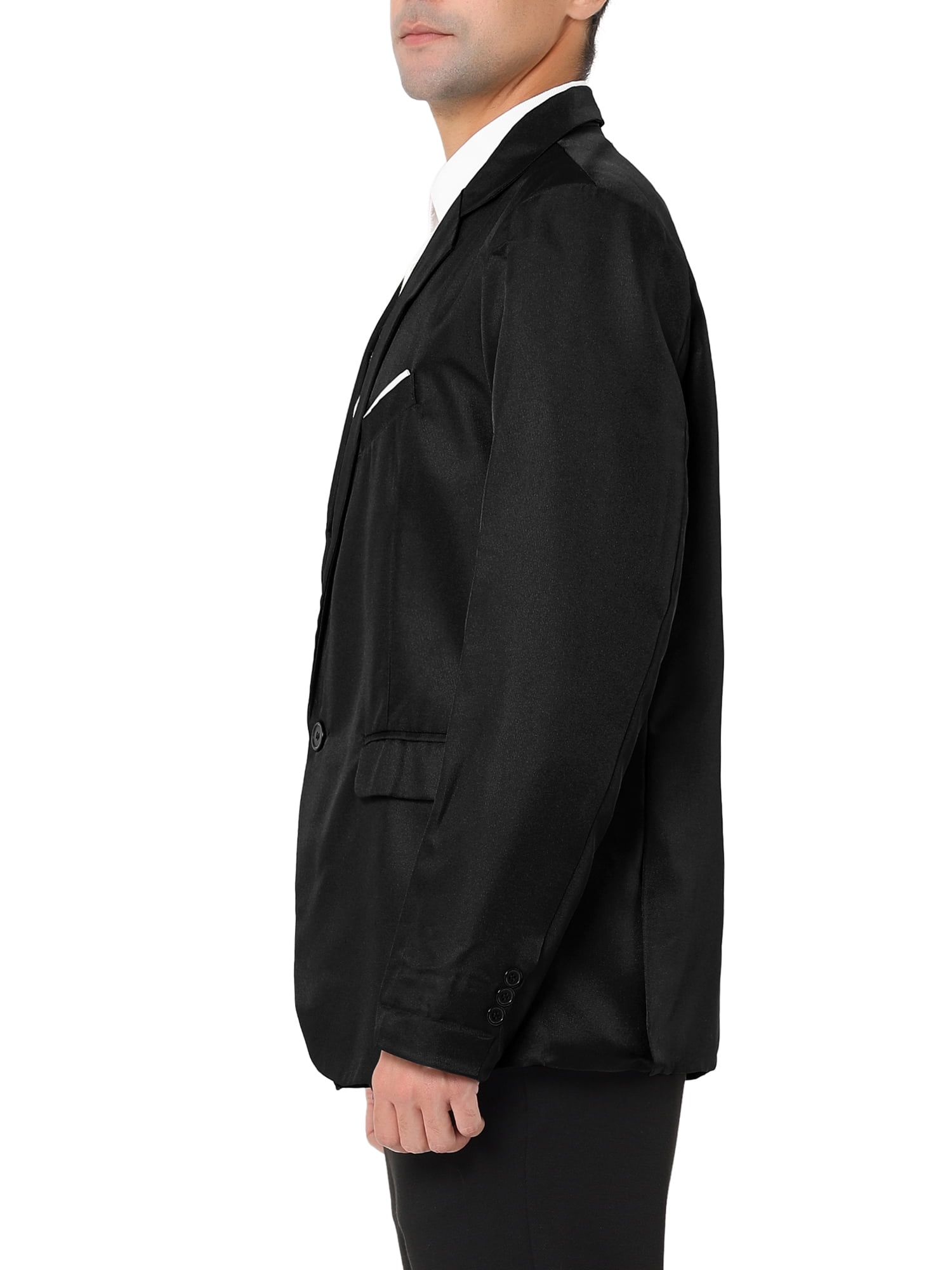 Unique Bargains Men's Business Slim Fit Sports Coats One Button Formal Blazers S Black