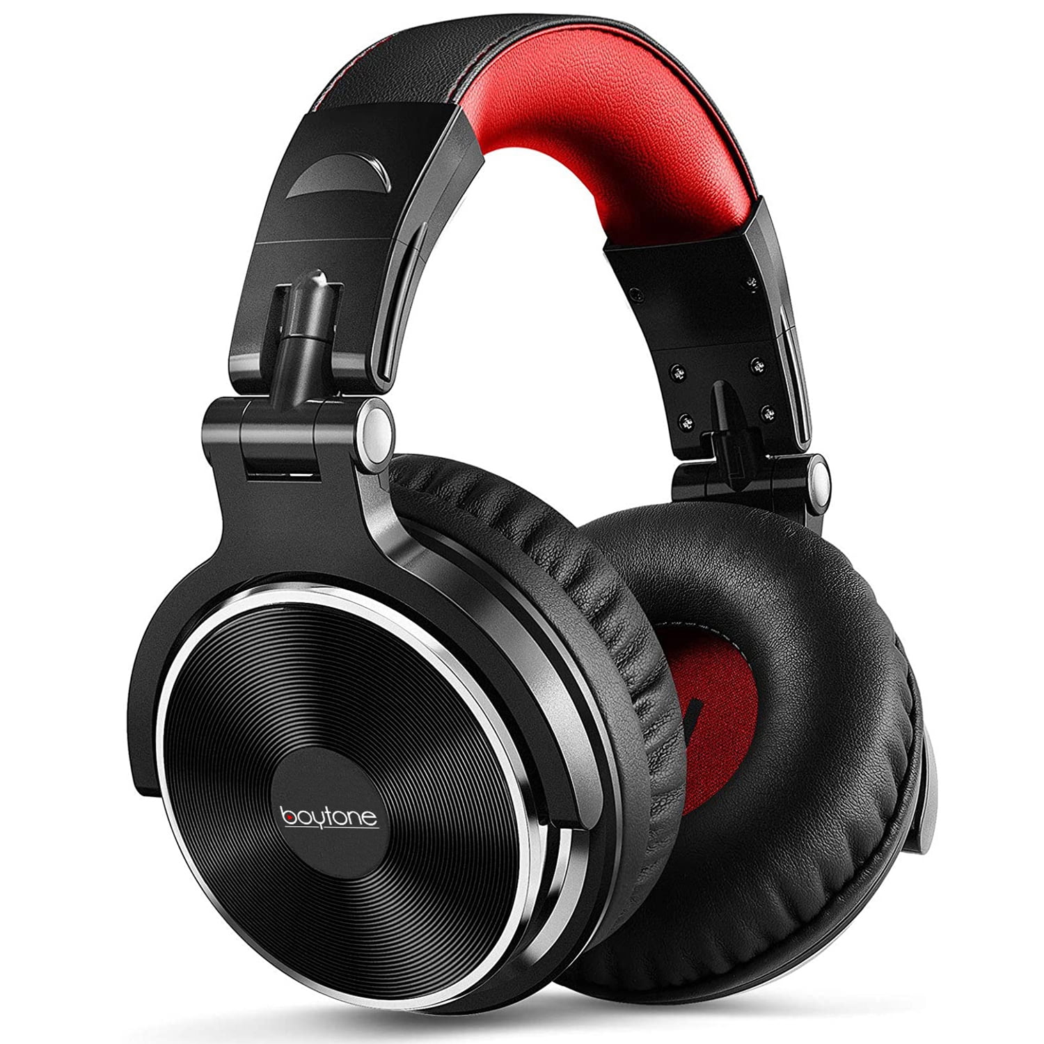 Boytone BT-10RD Wired Over Ear Headphones Studio Monitor & Mixing DJ Stereo Headsets with 50mm Drivers and 1/4 to 3.5mm Audio Jack for Audio Mixer Computer, Phone, Guitar, Laptop, Amplifire, TV