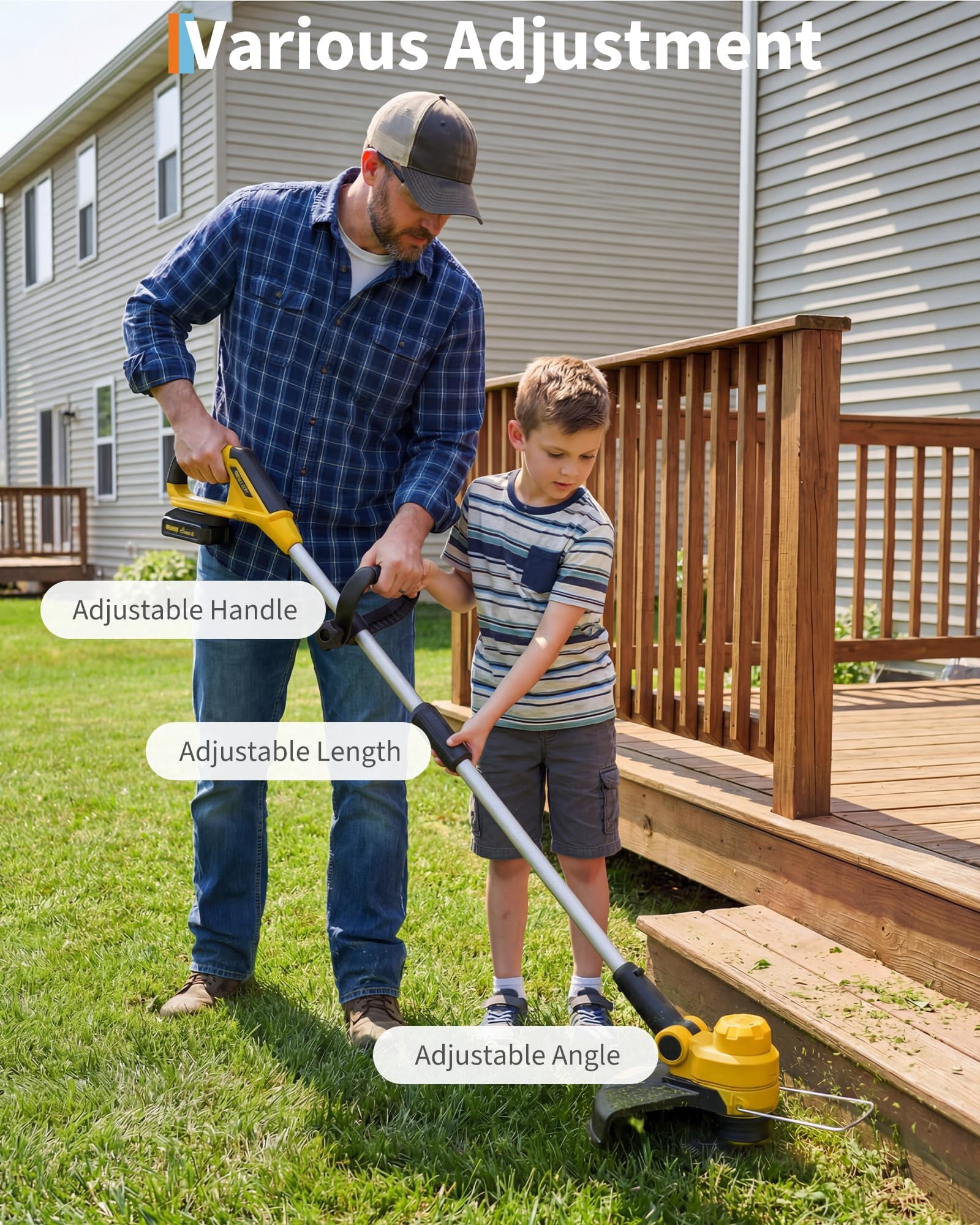 20V Powerful Leaf Blower Cordless and Trimmer Combo, 550CFM 130MPH Blower with 2 Batteries and Charger, Bullseye Blower Style Cordless Leaf Blower Edger, Sopladora De Hojas, Black+Yellow