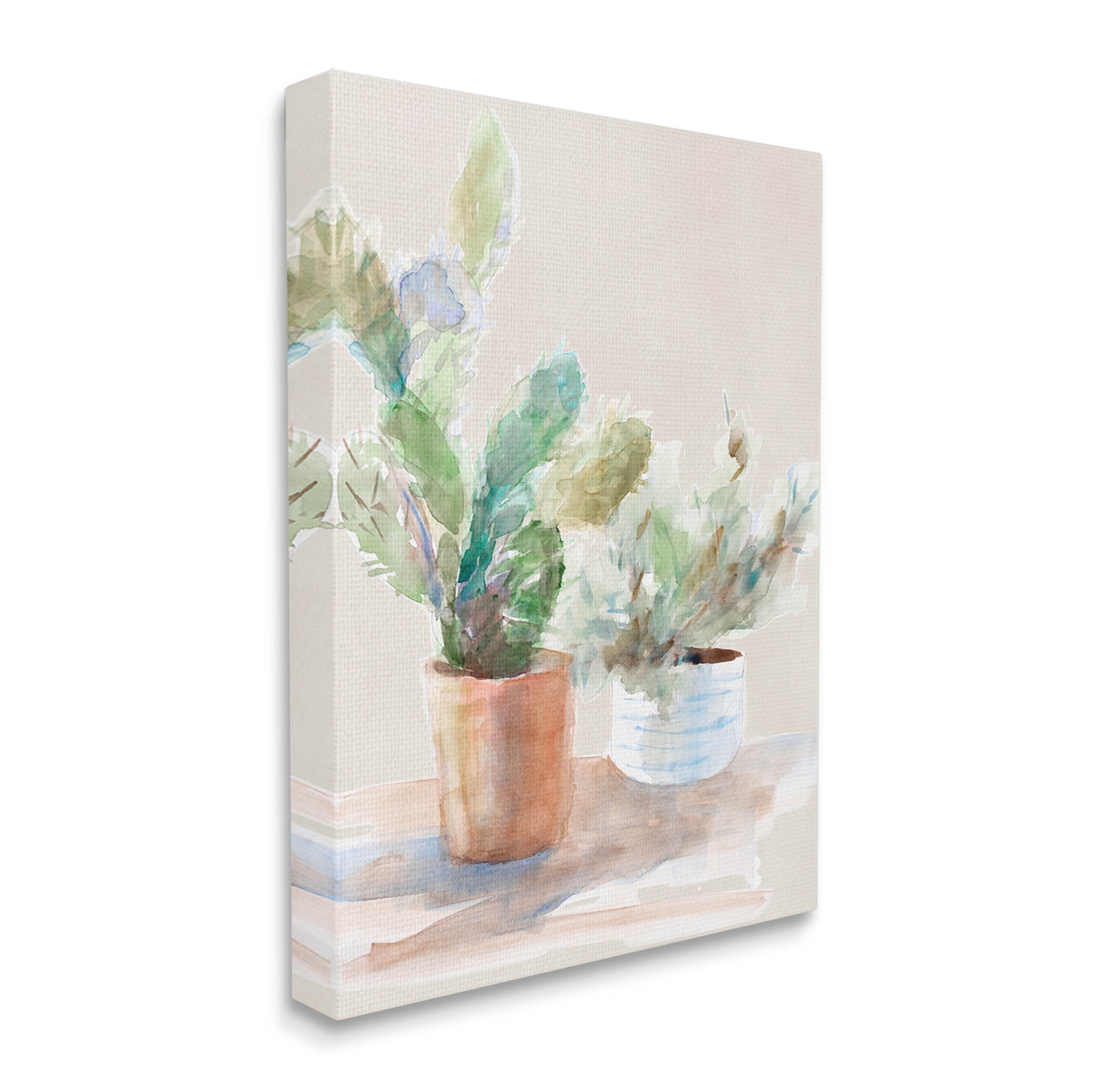 Stupell Industries Potted Cactus Plants Watercolor Painting Gallery Wrapped Canvas Print Wall Art, Design by Lanie Loreth