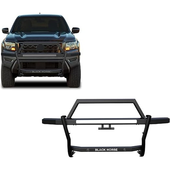 Black Horse Rambler Grille Guard Modular Black Compatible with 2022-2024 Nissan Frontier-RAGN01