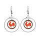 thumbnail image 1 of Año de gallo animal China Zodiaco Rojo Los pendientes cuelgan del aro de la joyería del círculo de la gota Unbranded M, 1 of 3