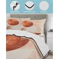thumbnail image 4 of Burnt Orange Geometric Art Twin Size Down Alternative Comforter,Lightweight Comforter Quilt Bedding Set with Pillow Shams Modern Abstract Art Aesthetics All Seasons Bed Comforter Duvet Insert 68"x86", 4 of 7