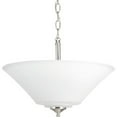thumbnail image 4 of Progress Lighting Joy Collection 3-Light Semi-Flush Fixture, Brushed Nickel, White Etched Glass Shade, 4 of 7