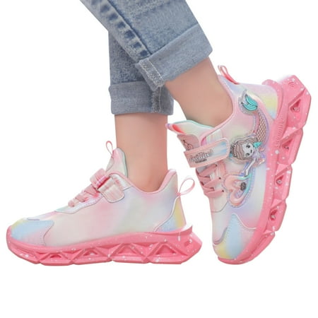 

Children Sports Shoes with Shoes Size 4 Lights Breathable Princess Lightweight S Shoes Youth Casual Lighting Kids Up Kid Shoes Size 8 Night Shoes Light