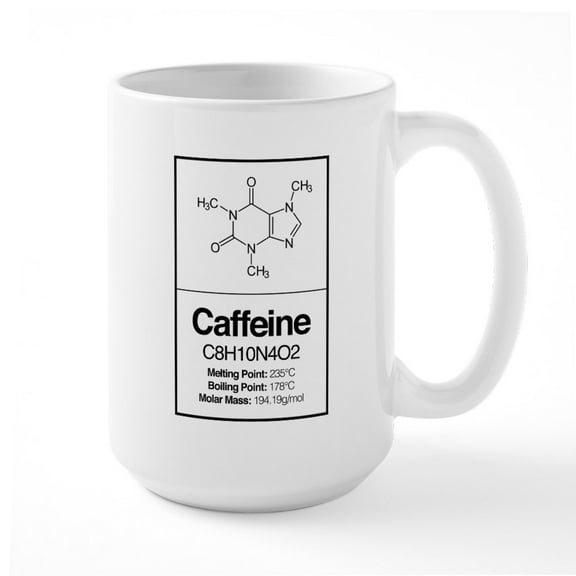 CafePress - Caffeine Molecule - 15 oz Ceramic Large White Nolvety Mug