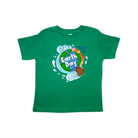 

Inktastic Earth Day Turtle Planet with Waves and Birds Gift Toddler Boy or Toddler Girl T-Shirt