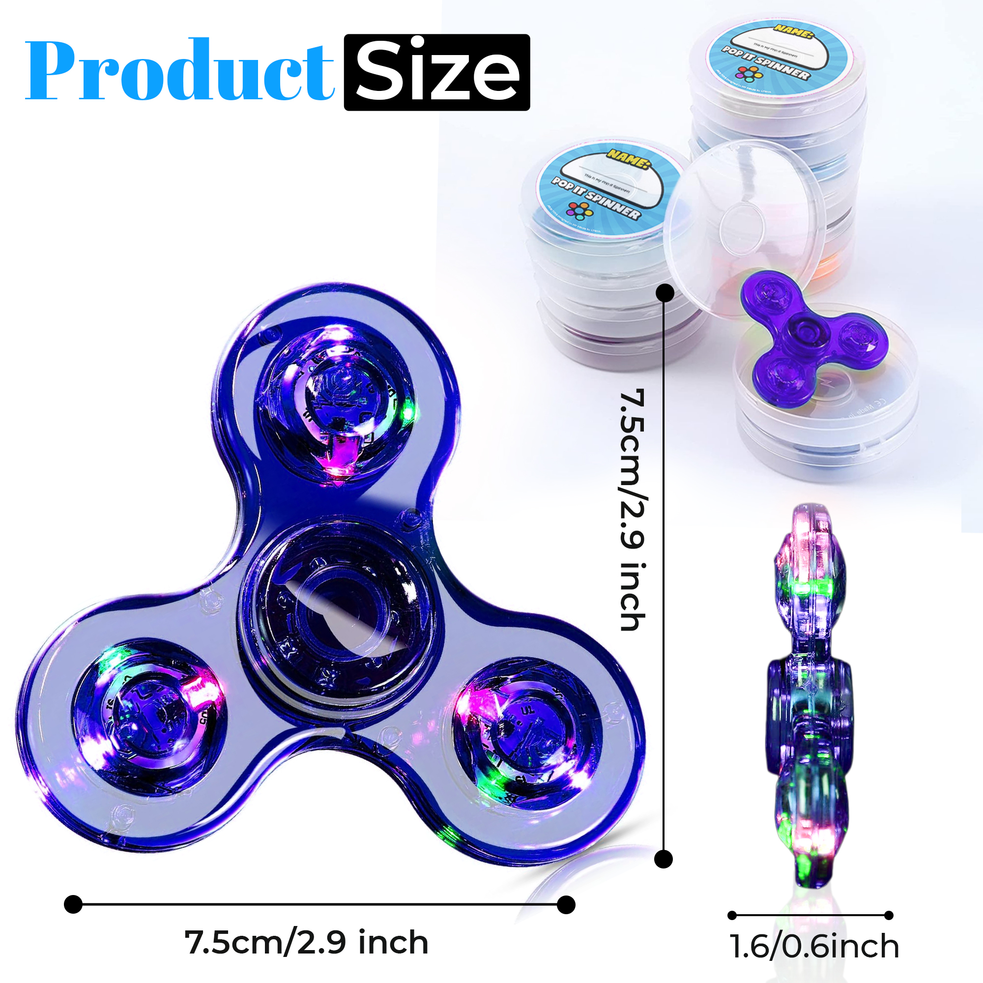 Joyreal Giocattoli Fidget Luminosi LED Per Bambini - Set Con Maracas, Palline Spine E Tubi Sensoriali - Antistress Per Autismo E ADHD, Idee Regalo Festa