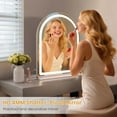 thumbnail image 5 of Swafrrt Arch Makeup Mirror with Lights, 20x24inch Vanity Mirror, Lighted Makeup Mirror, 3 Color Modes, Dimmable Light, HD 4MM Shatter-Proof Mirror, 5 of 8
