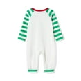 thumbnail image 6 of Elippeo Christmas Pajamas for Family Long Sleeve Elf Letter Print Tops + Striped Pants Set Sleepwear, 6 of 10