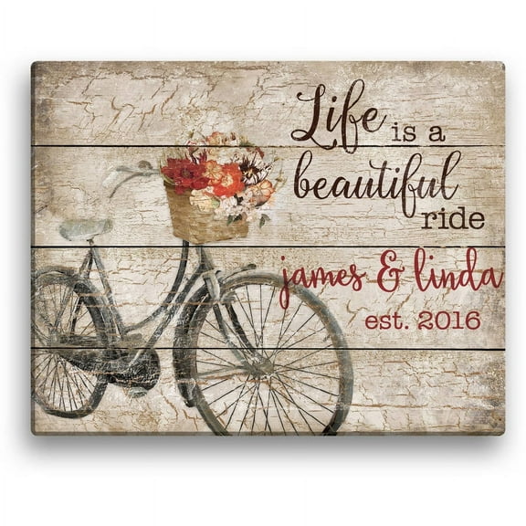 Personalized Life Is A Beautiful Ride 11x14 Canvas
