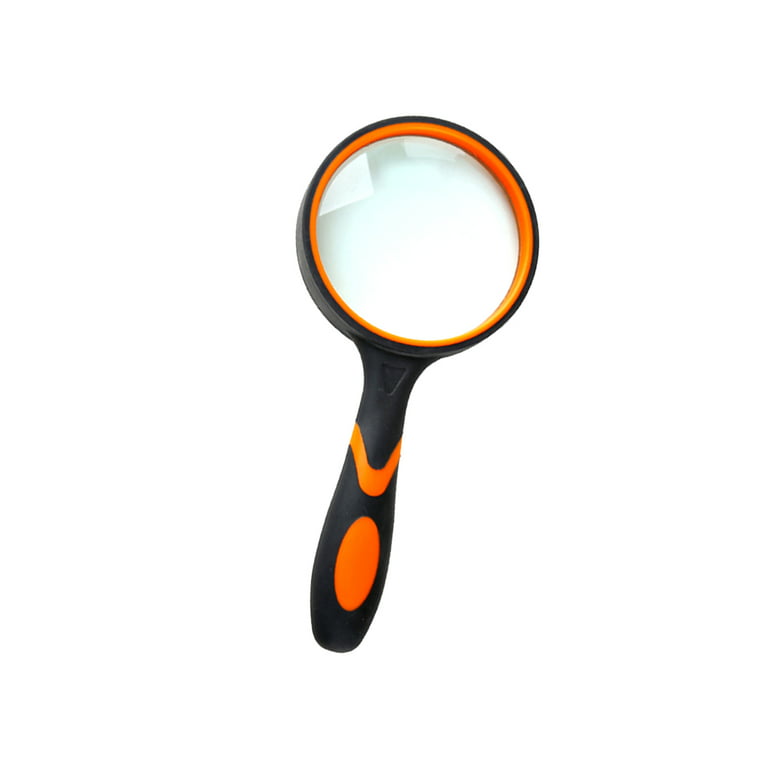 Large 6X Magnifying Glass for Reading with Hand Held, Orange 