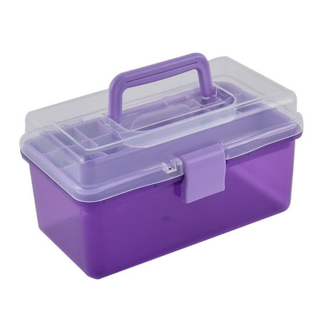 - Plastic Dual Layers Screws Nuts Sundries Container Storage Box Case Purple