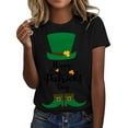 thumbnail image 5 of Wang6 St Patrick's Day Shirts for Womens Irish Shamrock Crew Neck Short-Sleeve Graphic Tees Casual Crew Neck Loose Printed T-Shirt Y_Black XL, 5 of 8
