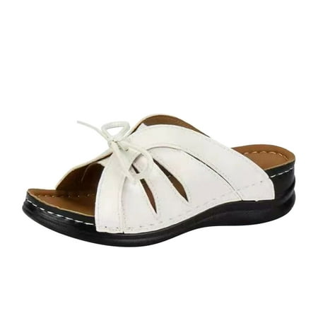 

PEASKJP Platform Sandals Women Sandals for Women Sandals for Women Rope Sandals for Beach Walk Poolside and Dressy Occasions (White 9)
