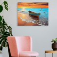 thumbnail image 3 of Fenyluxe Beach Sunset Sailboat Canvas Print Wall Art for Home Decor - Ready To Hang Room Wall Decor 16x12in, 3 of 6