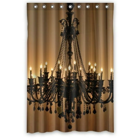 

HelloDecor Love Girl lighted clasical Chandeliers Shower Curtain Polyester Fabric Bathroom Decorative Curtain Size 48x72 Inches