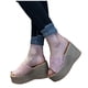 thumbnail image 3 of Sandalias Mujer Tacón inclinado Punta abierta Lentejuelas Zapatillas Cómodas Zapatos de playa Chanclas Wmkox8yii  hj789, 3 of 8